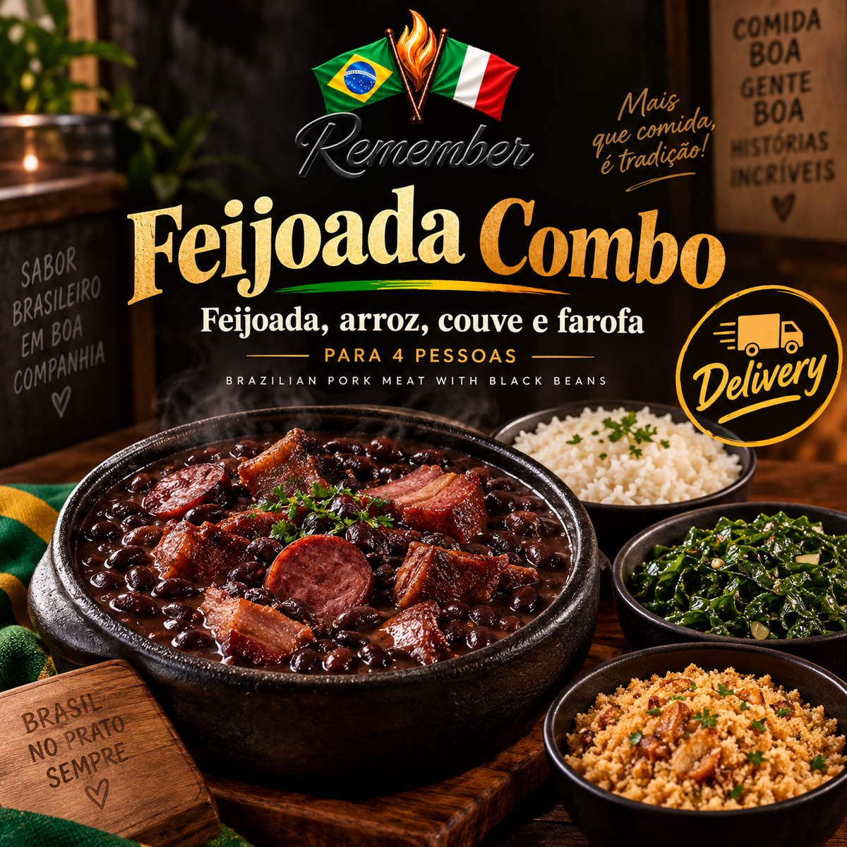 Feijoada Combo (Brazilian Pork Meat with Black Beans)