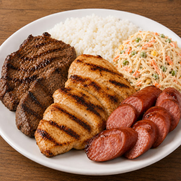 Combo 3 (Salpicao): Mixed BBQ Combo (Beef, Chicken & Sausage, Rice, Vinagrete) + Salpicao - SATURDAY & SUNDAY